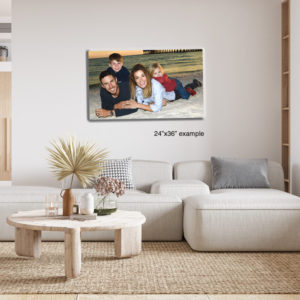 Beach hand made canvas print framed